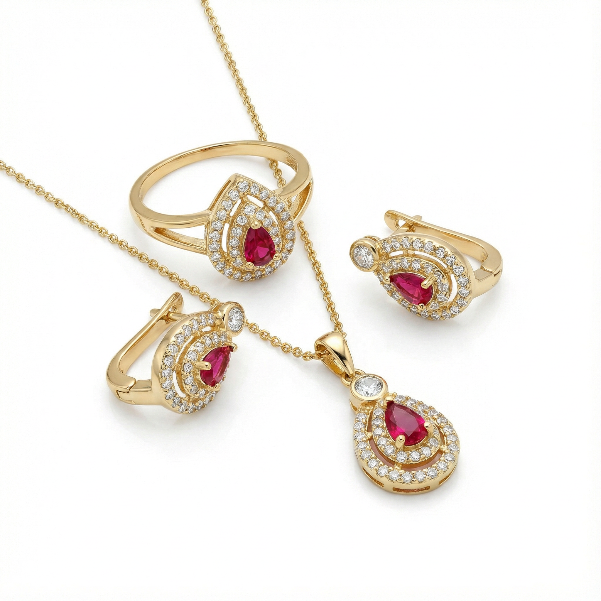 Royal Ruby Teardrop Set